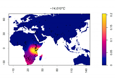 Geographic distribution of -14,010*C variant